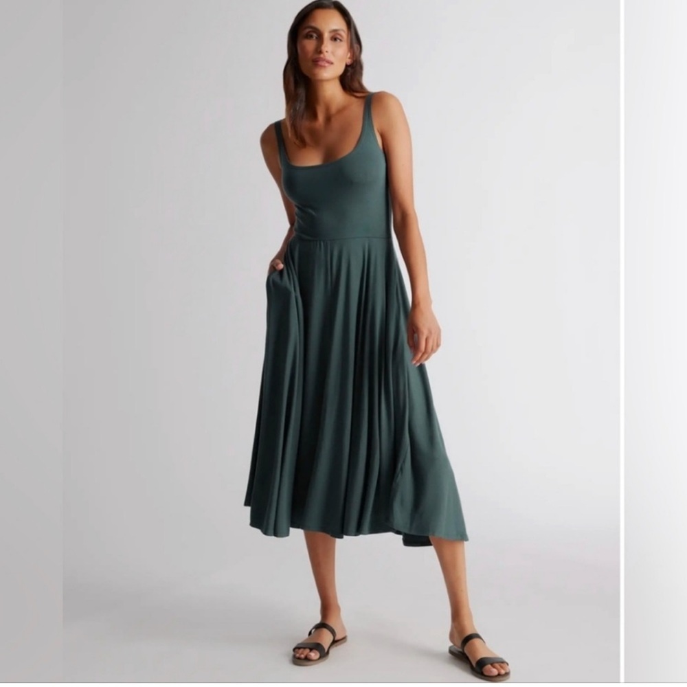 Quince | Jersey Fit & Flare Midi Dress
